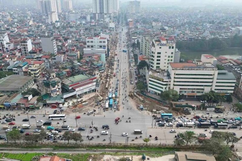 Dự án xây dựng hầm chui tại nút giao giữa đường Vành đai 2,5 với đường Giải Phóng (quốc lộ 1A cũ) (Ảnh: T.L).