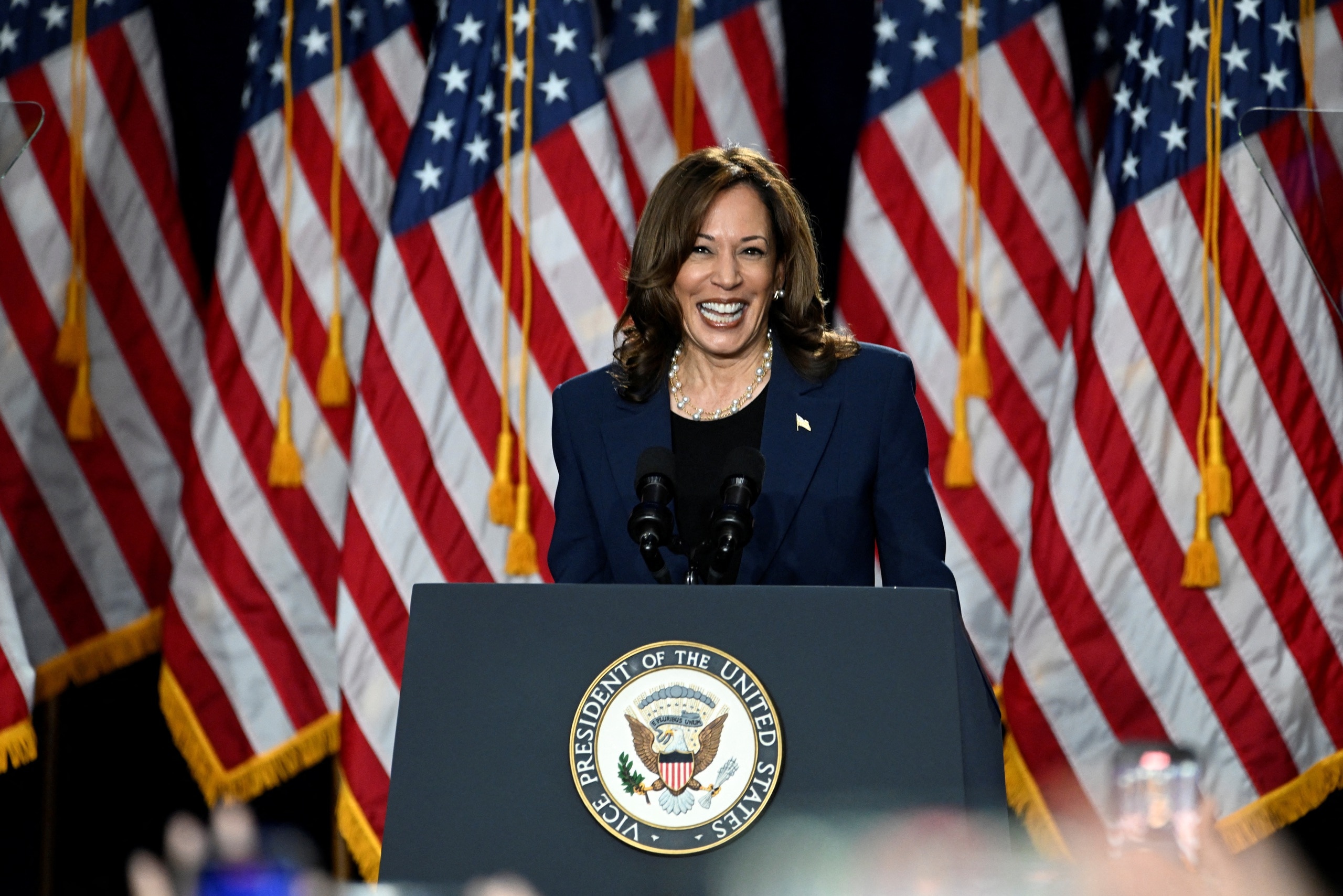 Vừa nhập cuộc, bà Kamala Harris dẫn trước ông Donald Trump trong khảo sát mới- Ảnh 1.