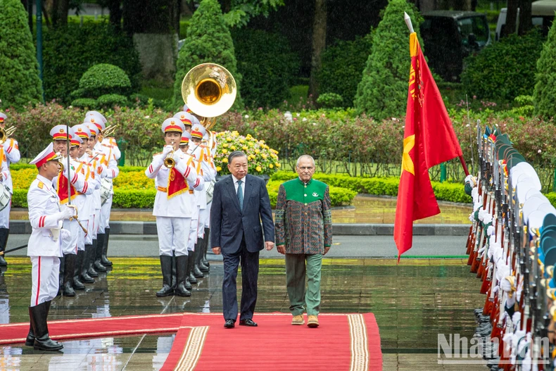 [Ảnh] Chủ tịch nước Tô Lâm chủ trì lễ đón Tổng thống Timor Leste José Ramos-Horta thăm cấp Nhà nước tới Việt Nam ảnh 6