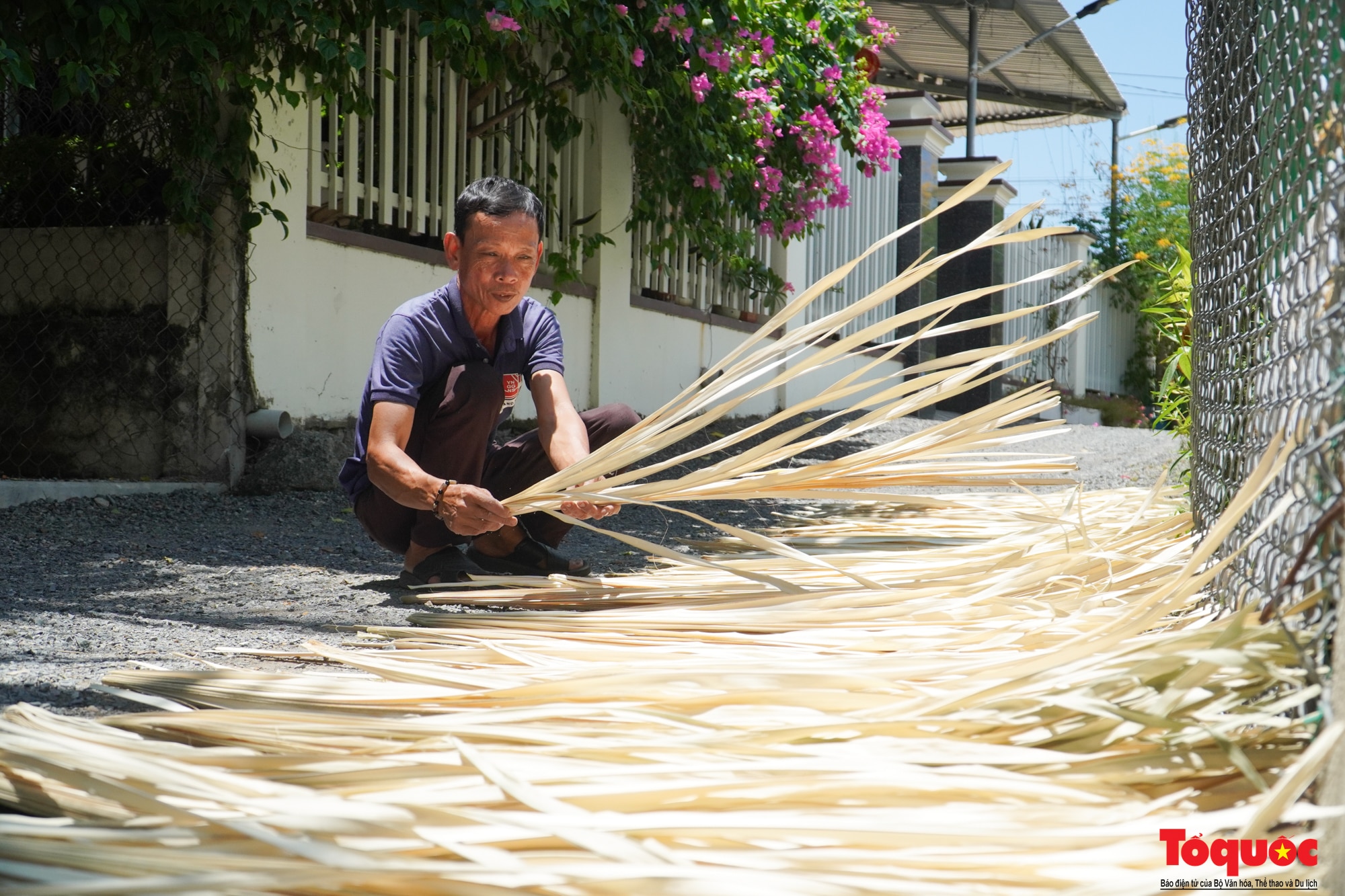 Độc đáo những chiếc quạt làm bằng lá buông - Ảnh 5.