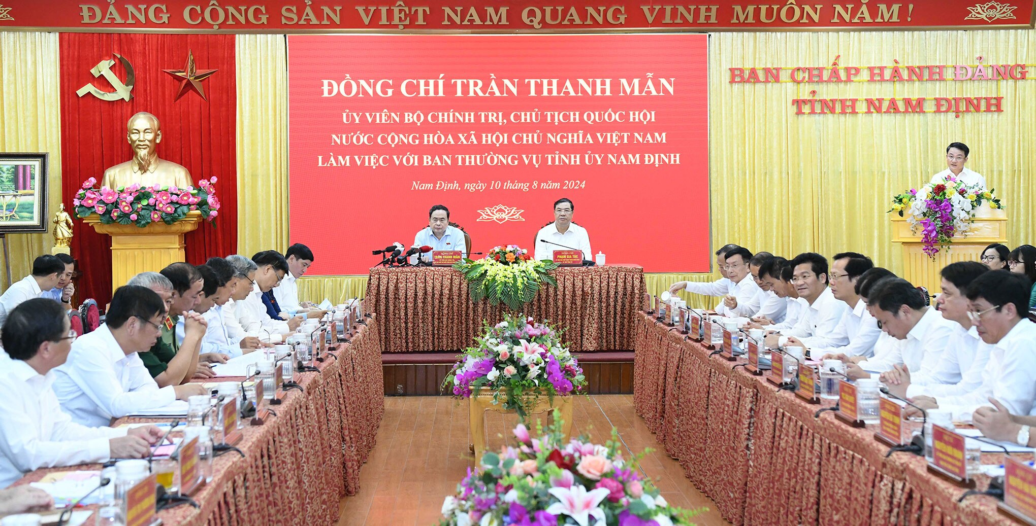 Chủ tịch Quốc hội Trần Thanh Mẫn làm việc với Ban Thường vụ Tỉnh ủy Nam Định -0