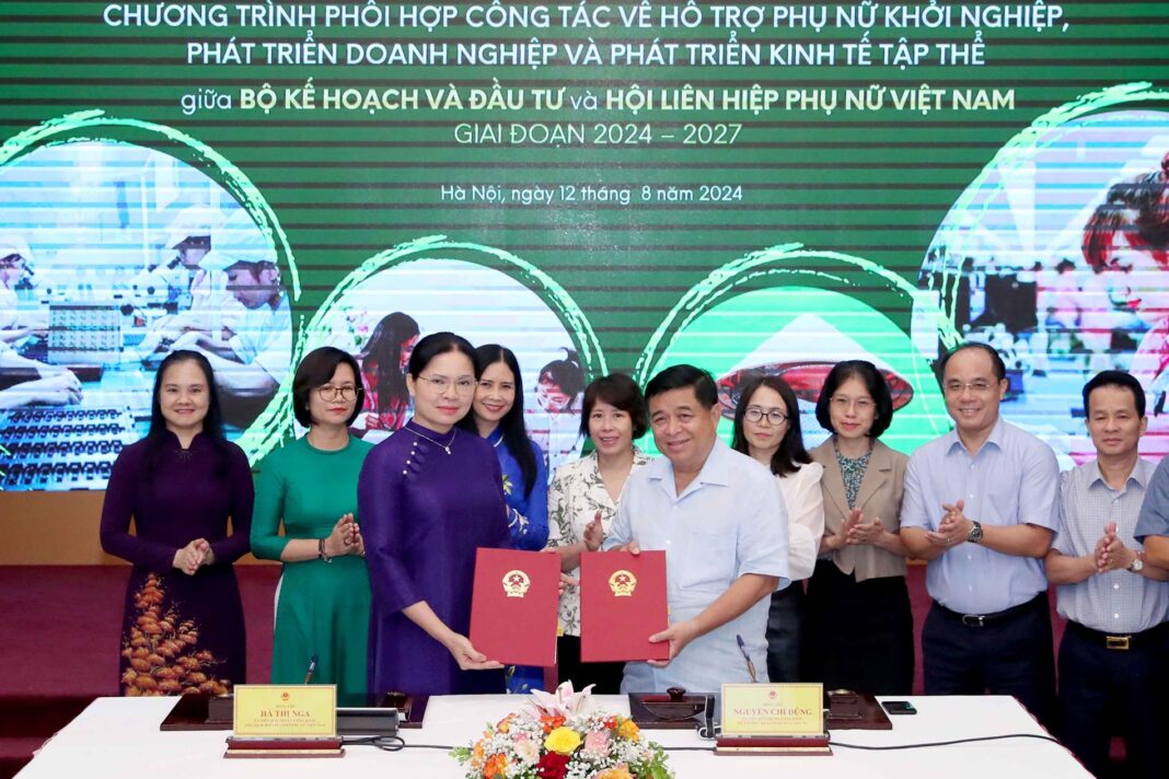 Lễ ký kết Chương trình phối hợp công tác giữa Bộ Kế hoạch và Đầu tư với Trung ương Hội Liên hiệp Phụ nữ Việt Nam giai đoạn 2024-2027