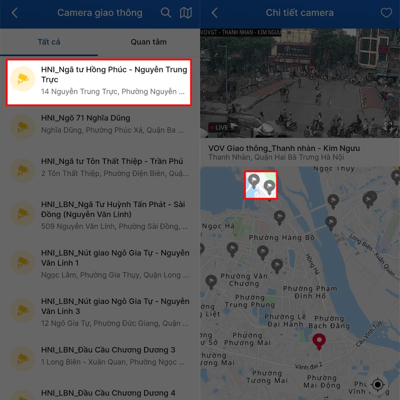 Xem camera giao thông ở Hà Nội cực dễ dàng trên điện thoại