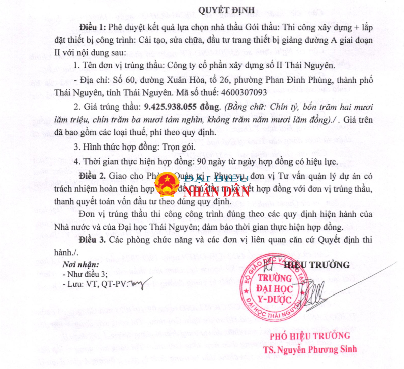 Lộ diện Công ty Cổ phần xây dựng số II Thái Nguyên và liên danh thường xuyên trúng thầu giá sát trên địa bàn tỉnh Thái Nguyên -0