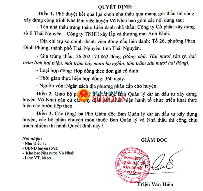 Lộ diện Công ty Cổ phần xây dựng số II Thái Nguyên và liên danh thường xuyên trúng thầu giá sát trên địa bàn tỉnh Thái Nguyên -0