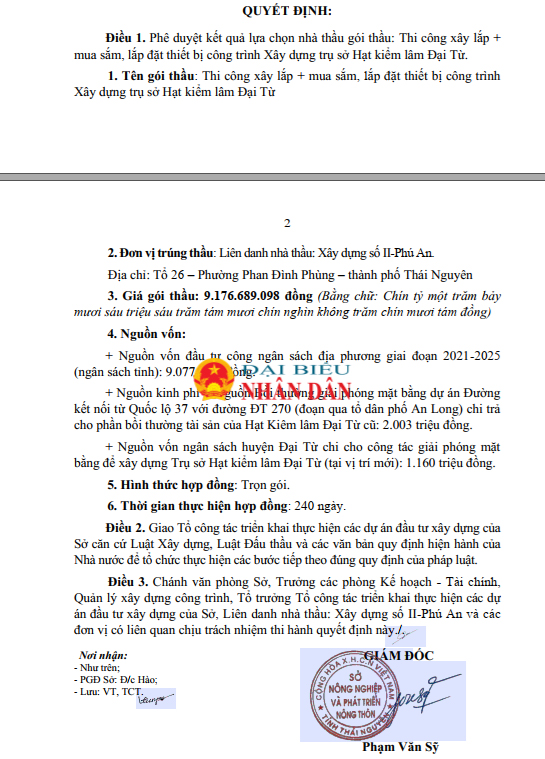 Lộ diện Công ty Cổ phần xây dựng số II Thái Nguyên và liên danh thường xuyên trúng thầu giá sát trên địa bàn tỉnh Thái Nguyên -0