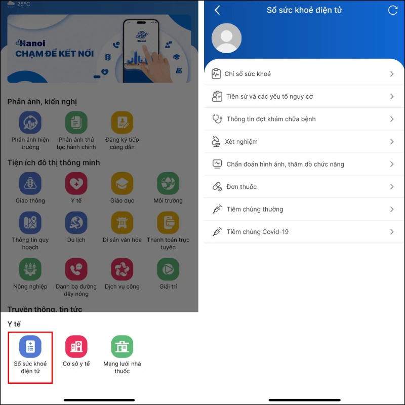 Xem sổ sức khoẻ điện tử trên iHanoi tiện lợi và chính xác