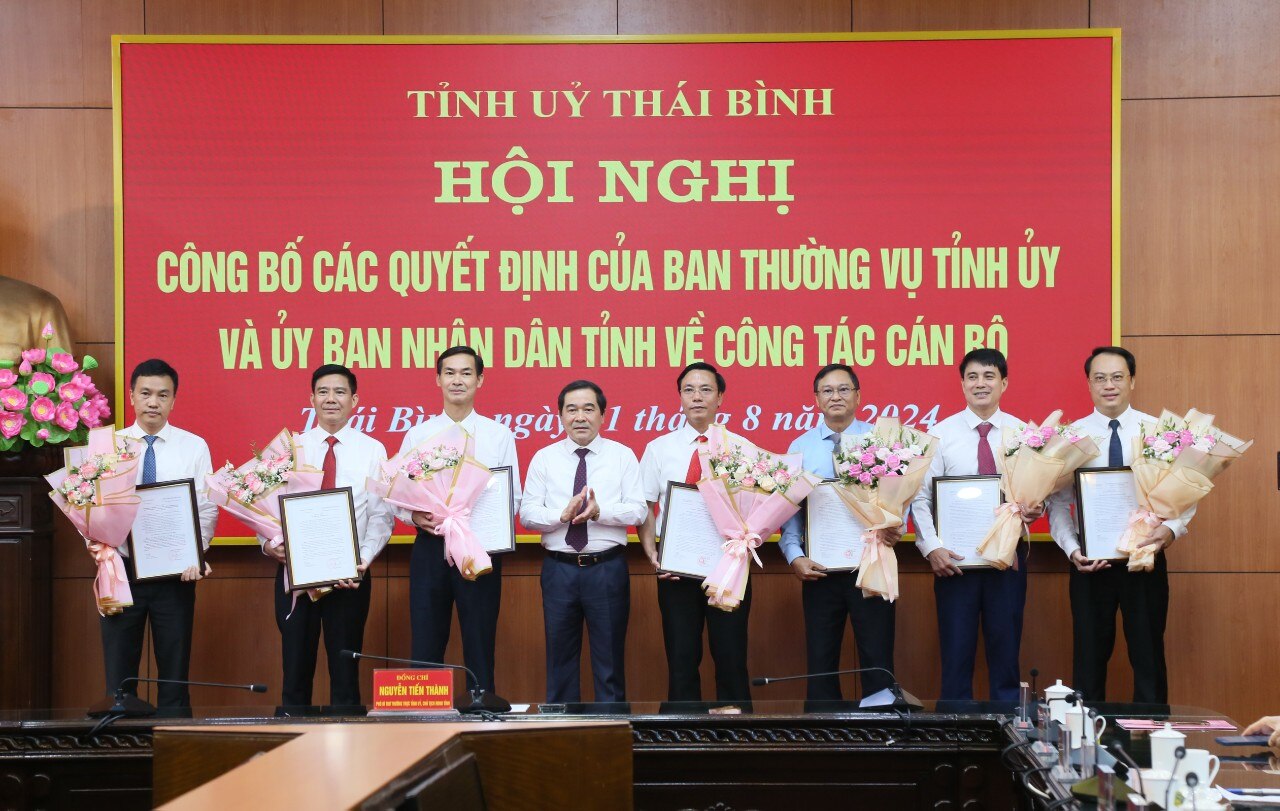 Thái Bình: Bổ nhiệm, luân chuyển nhiều lãnh đạo chủ chốt- Ảnh 1.