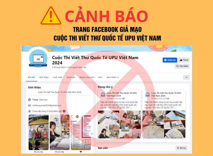 canh bao ve trang fanpage gia mao cuoc thi viet thu quoc te upu tai viet nam hinh 1