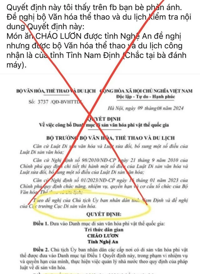 Đề nghị xử lý các trường hợp đăng thông tin xuyên tạc, sai sự thật về Di sản văn hóa phi vật thể