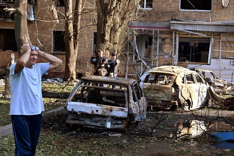 Aftermath of missile attack in Russia's Kursk