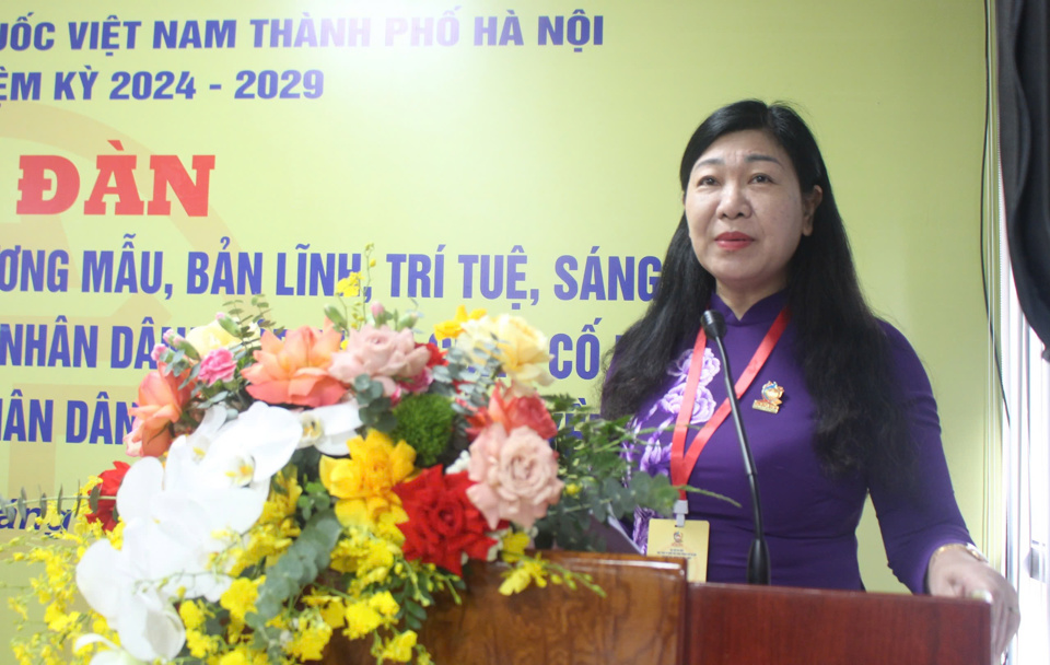 Chủ tịch Ủy ban Mặt trận Tổ quốc Việt Nam TP Hà Nội Nguyễn Lan Hương chủ trì Diễn đàn số 5