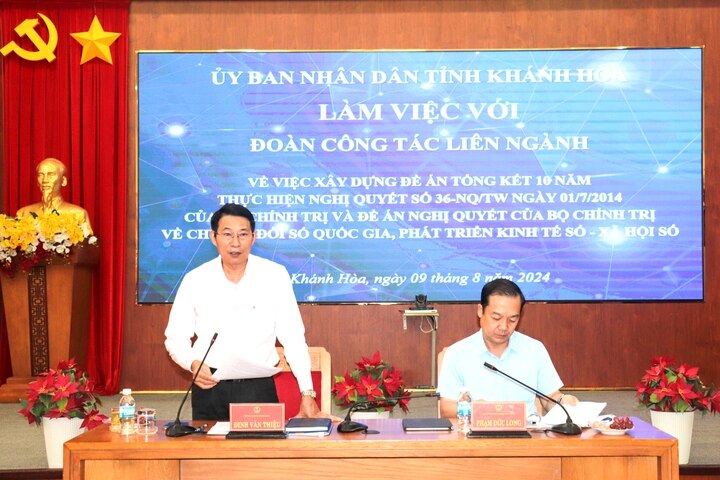 Lãnh đạo tỉnh Khánh Hòa làm việc với đoàn công tác liên ngành về 10 năm thực hiện Nghị quyết 36- Ảnh 1.