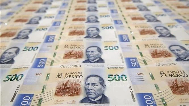 Đồng 500 peso của Mexico. Ảnh: AFP/TTXVN