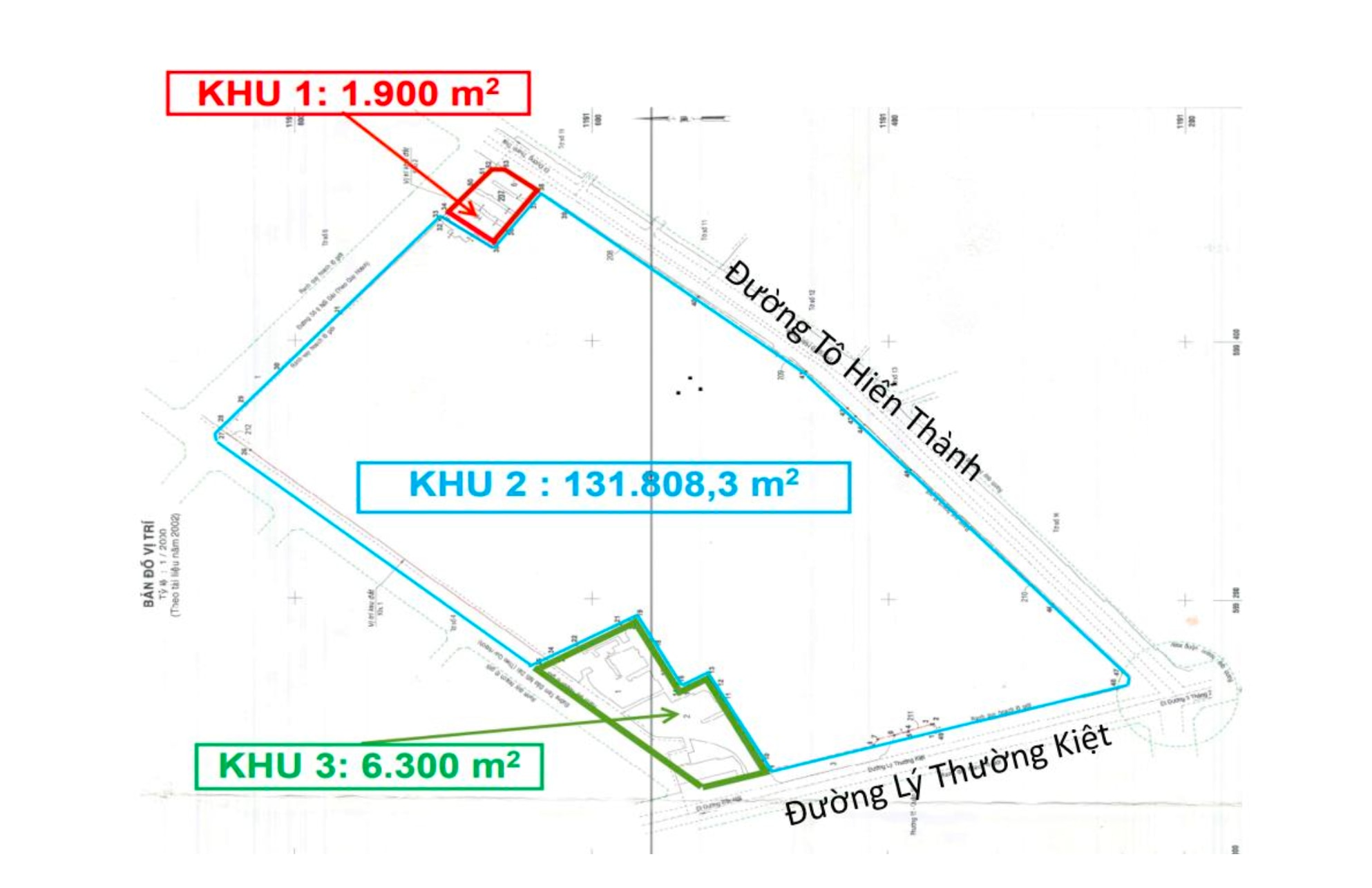 Hiện trạng trên bản vẽ các khu đất trong khuôn viên Trường đại học Bách khoa (Đại học Quốc gia TP.HCM) cơ sở Lý Thường Kiệt, quận 10, TP.HCM - Đồ họa: N.T.