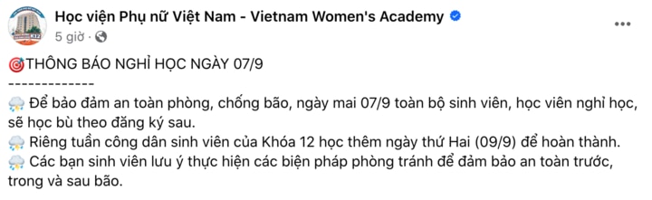 Nhiều trường đại học hoãn nhập học, cho sinh viên nghỉ tránh bão Yagi - 2