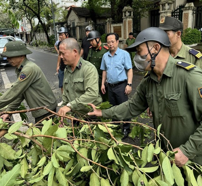 Trường học tại Hà Nội tốc mái, cây xanh đổ gãy tan hoang sau bão ảnh 5