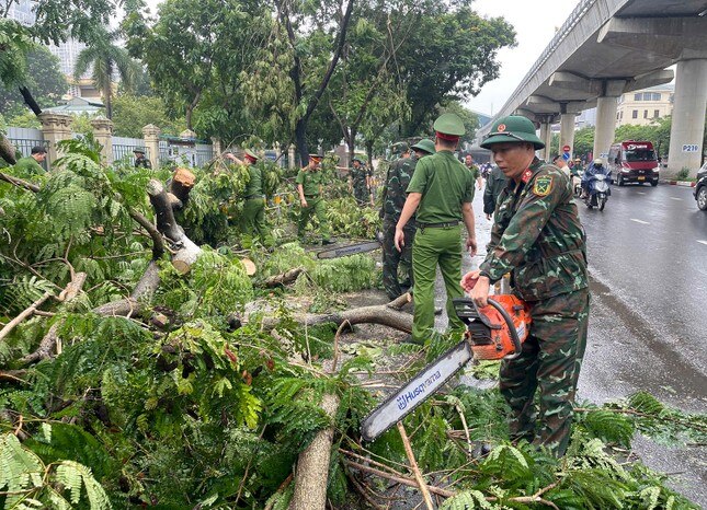 Hà Nội: Căng mình dọn dẹp sau bão ảnh 14