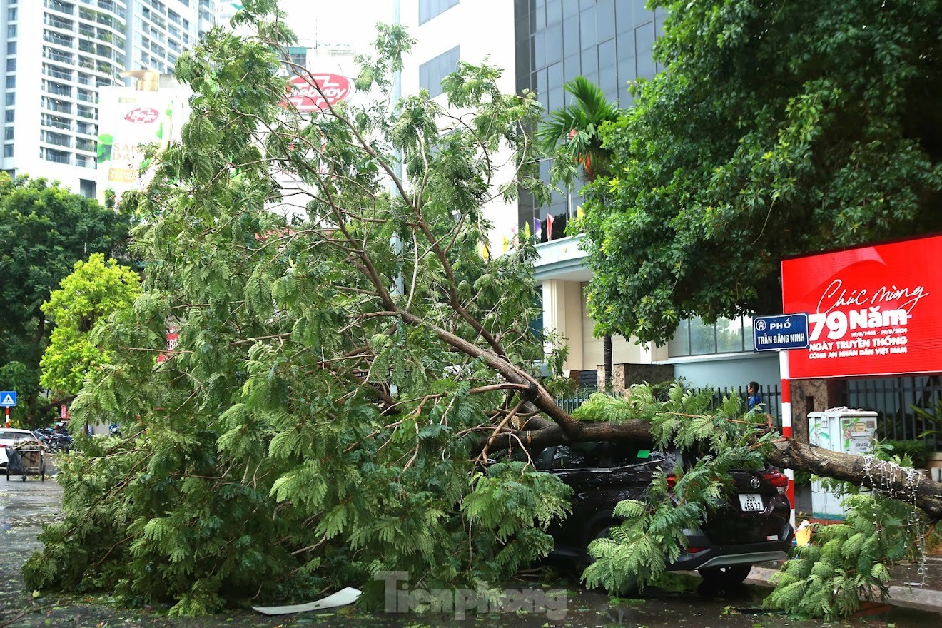 Đường phố Hà Nội vẫn ngổn ngang cây đổ, người dân 'vượt ải' ùn tắc đến công sở ảnh 19