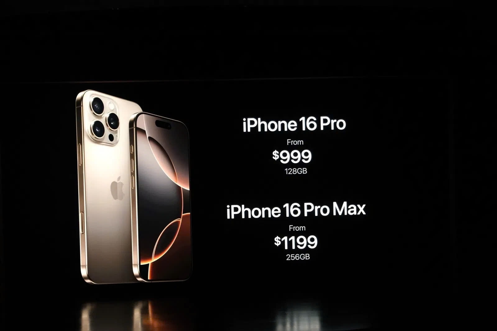 iPhone 16 Pro giá từ 999 USD, iPhone 16 Pro Max giá từ 1.199 USD