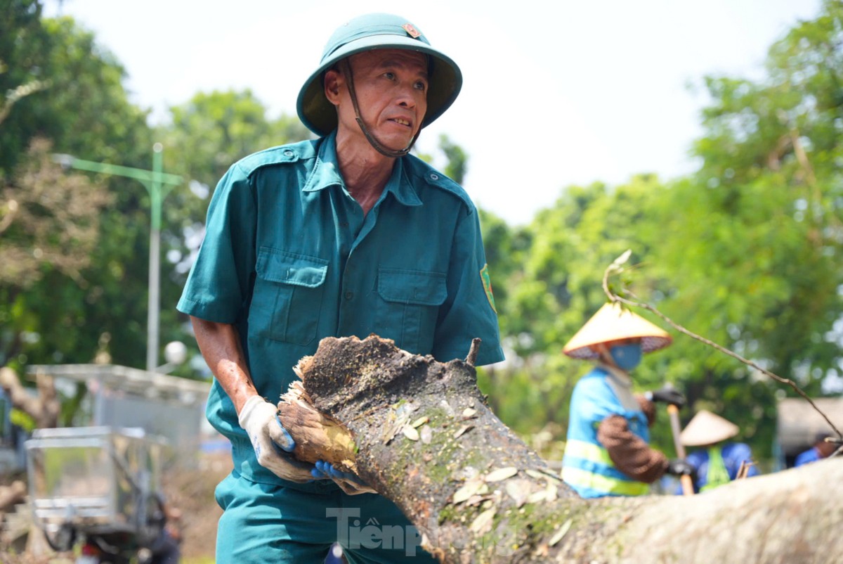 Người dân Thủ đô xuống phố vệ sinh môi trường khắc phục hậu quả cơn bão số 3 ảnh 13