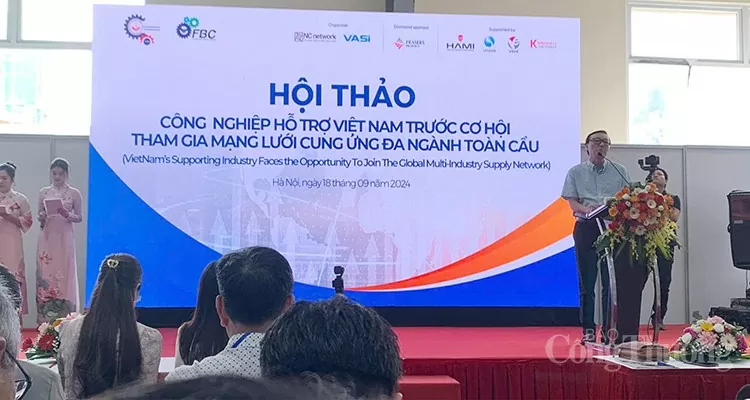 ông Phan Đăng Tuất – Chủ tịch Hiệp hội Công nghiệp hỗ trợ Việt Nam phát biểu tại Hội thảo