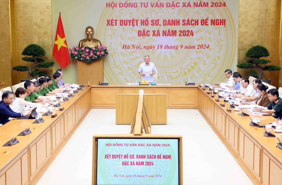 Phiên họp của Hội đồng tư vấn đặc xá năm 2024. Ảnh: Nguyễn Hoàng