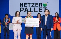 Sản phẩm NetZero Pallet của AirX Carbon giành giải nhất bảng Việt Nam cuộc thi Start-up Wheel 2024. (Ảnh: BTC) 