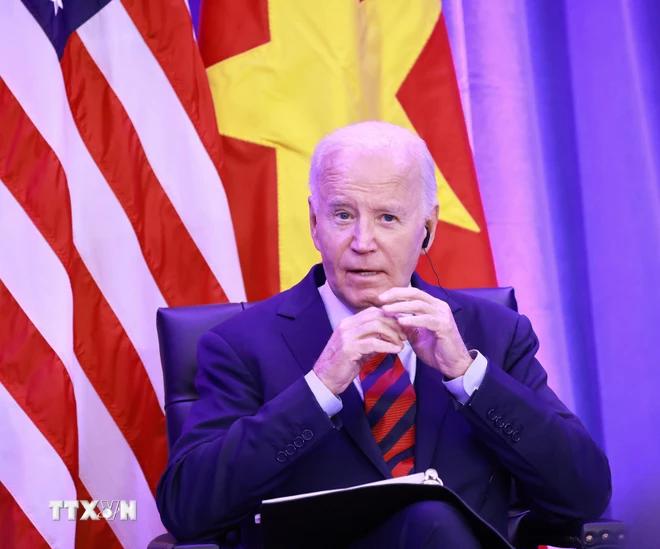 Tổng thống Mỹ Joe Biden phát biểu. Ảnh: TTXVN