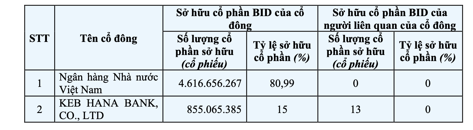 2 cổ đông nắm gần 96% vốn tại BIDV- Ảnh 1.