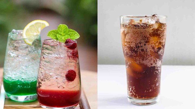 Uống quá nhiều soda sẽ có hại cho làn da. Đồ họa: Minh Anh