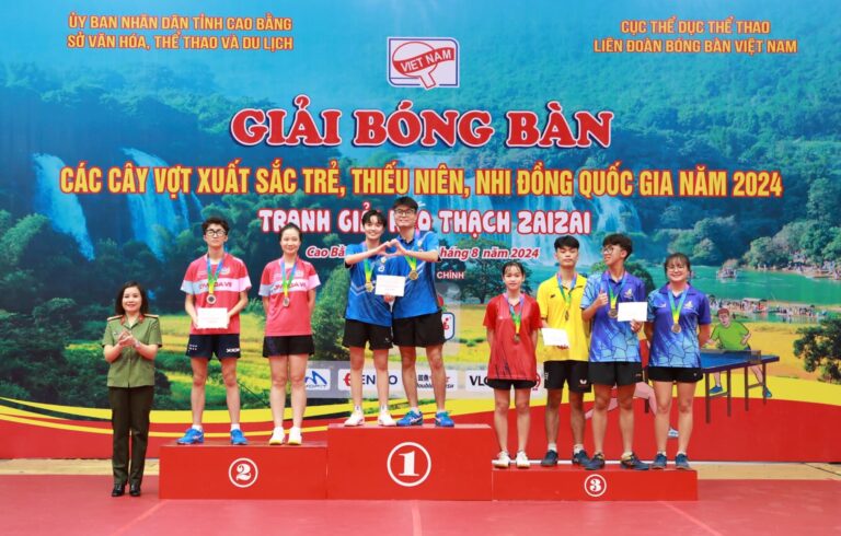 Bóng bàn CAND – T&T về nhất toàn đoàn với 14 huy chương vàng Giải trẻ quốc gia