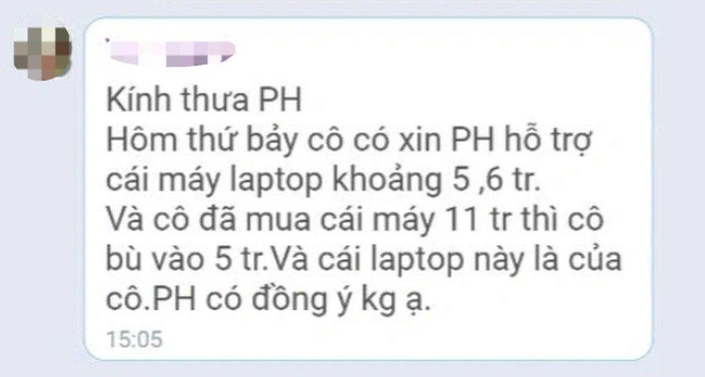 Giáo viên xin phụ huynh ủng hộ tiền mua máy tính cá nhân gây bức xúc - 1