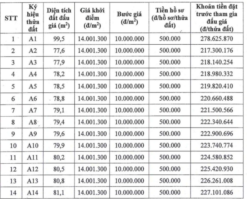 Huyện Đan Phượng chuẩn bị đấu giá 26 lô đất, khởi điểm từ 14 triệu đồng/m2 - 1