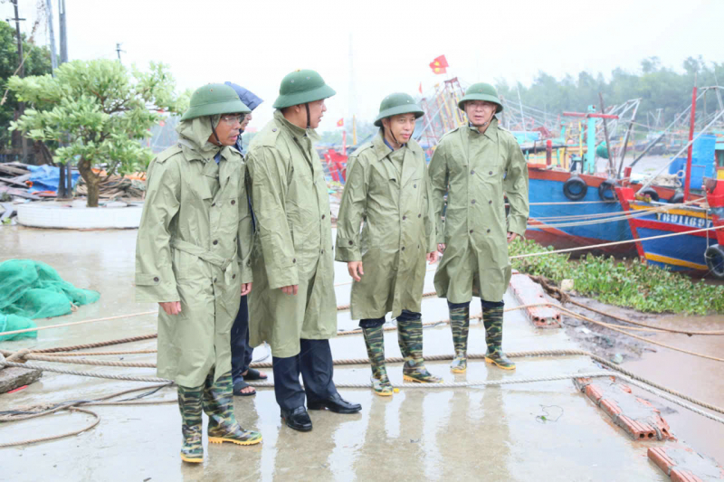 Lãnh đạo tỉnh Thái Bình kiểm tra công tác ứng phó với bão số 3 tại Tiền Hải, Thái Thụy -0