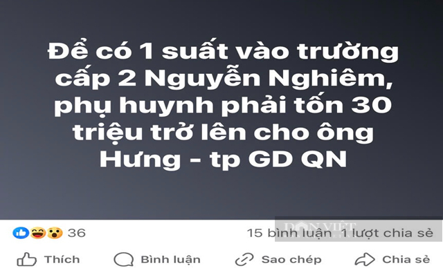 Trưởng phòng GD TP.Quảng Ngãi trình báo cơ quan chức năng xác minh kẻ tung tin nhận tiền chạy trường- Ảnh 1.