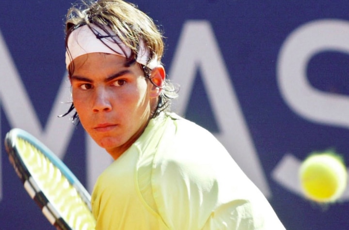 Nadal thắng trận đấu ATP đầu tiên năm 2002. Anh đánh bại Ramon Delgado tại ATP Mallorca. Lúc này, Nadal mới 15 tuổi và được xếp hạng 762 thế giới. Sau chiến thắng trước Delgado, Nadal trở thành tay vợt thứ 9 thắng một trận thuộc hệ thống ATP khi chưa tròn 16 tuổi.