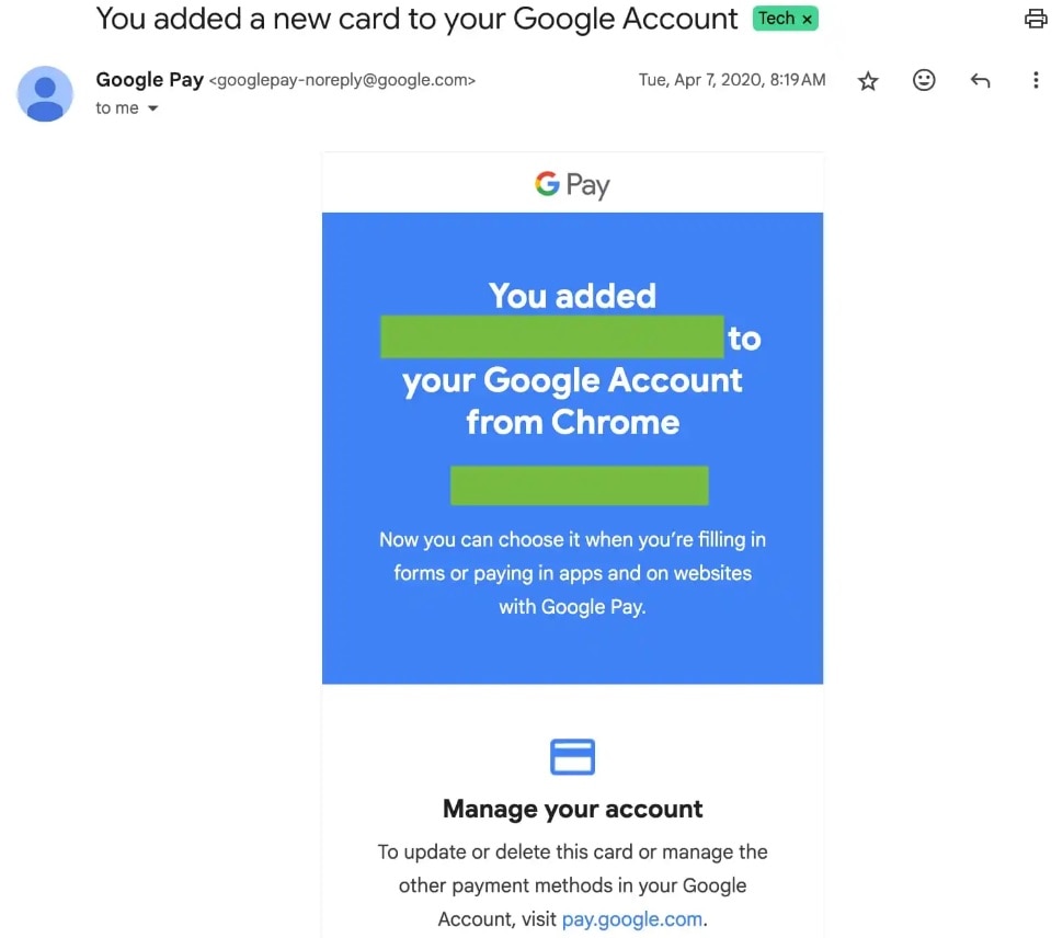 loi google pay wallet nguoi dung nhan email bao them the moi hinh 2