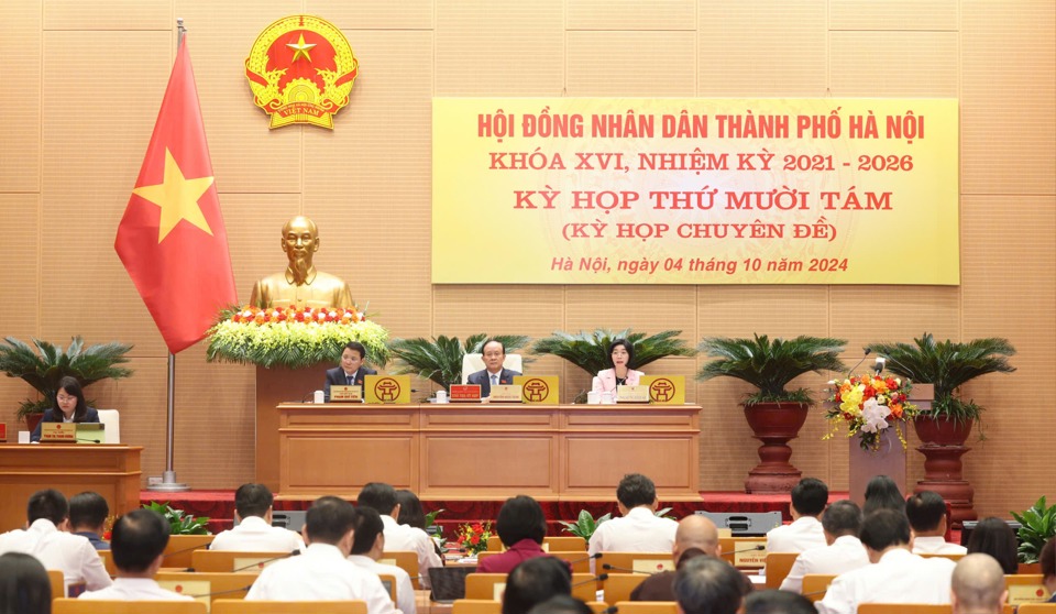 Quang cảnh Kỳ họp thứ 18, HĐND TP Hà Nội