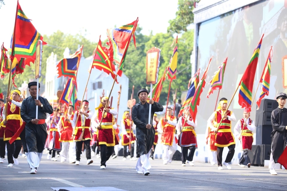 Trình diễn các nét văn hoá đặc sắc của Thăng Long - Hà Nội. Ảnh: Duy Khánh