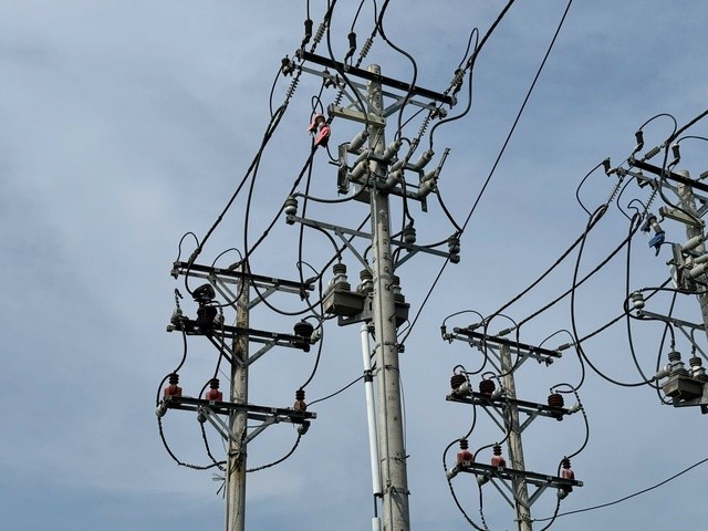 Big fire at 110 Kv transformer station, column of fire and smoke rising ...