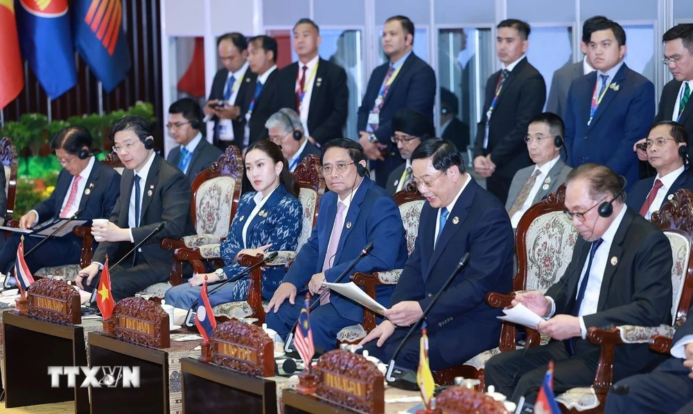 Thủ tướng Phạm Minh Chính tham dự Phiên đối thoại lãnh đạo ASEAN với đại diện Đại hội đồng Liên nghị viện AIPA (Ảnh: Dương Giang/TTXVN)