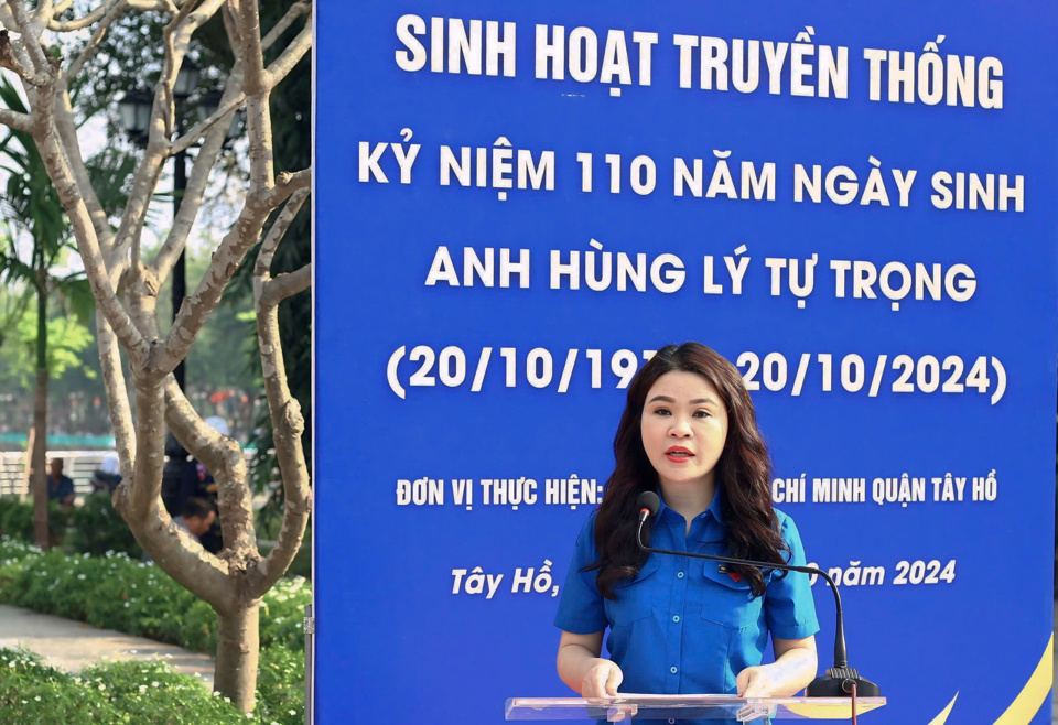 Bí thư Thành đoàn Hà Nội Chu Hồng Minh phát biểu tại chương trình