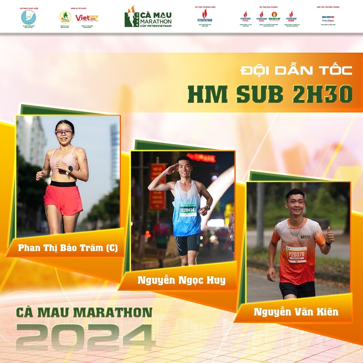 Đội ngũ người dẫn tốc tại giải Marathon - Cà Mau 2024 Cúp Petrovietnam