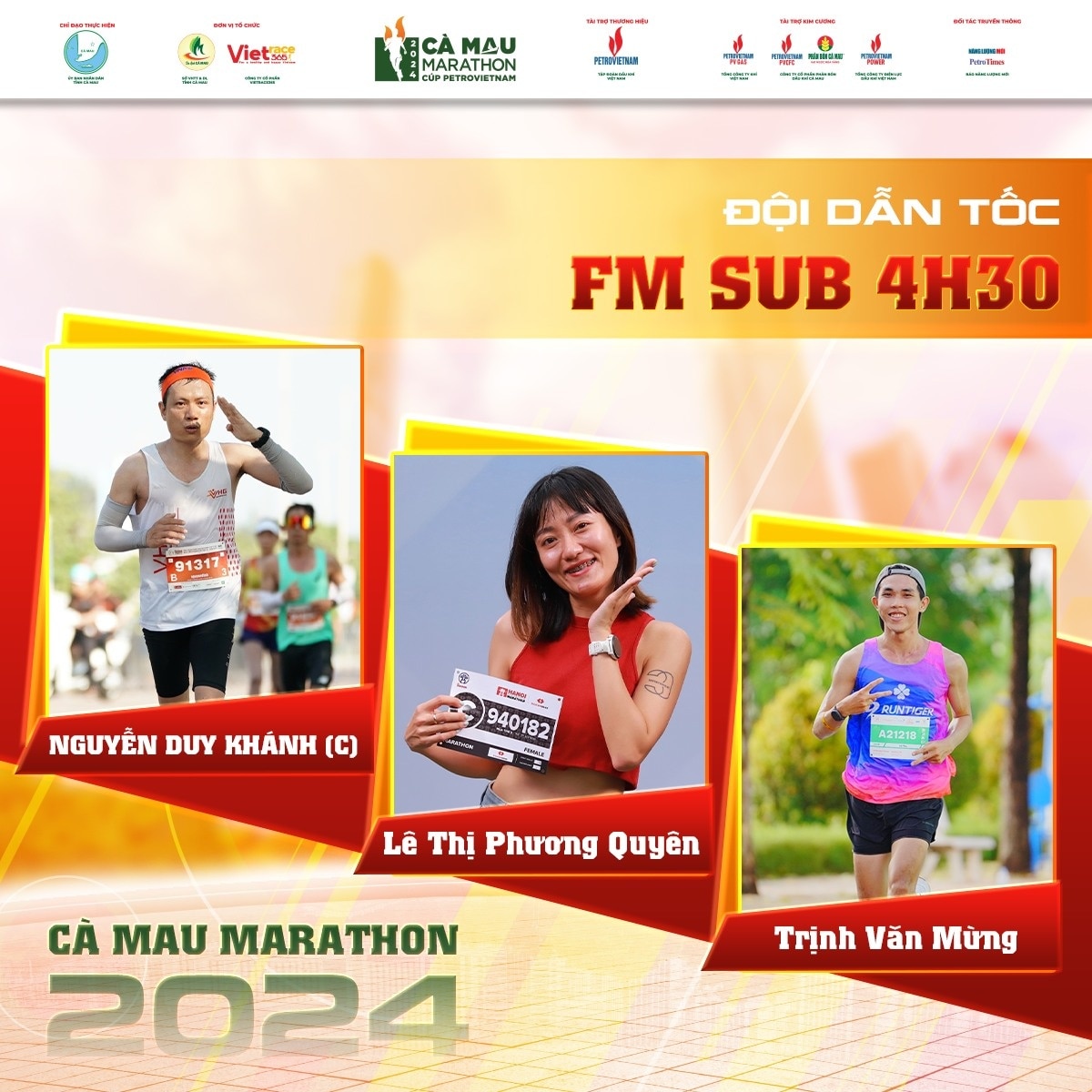 Đội ngũ người dẫn tốc tại giải Marathon - Cà Mau 2024 Cúp Petrovietnam