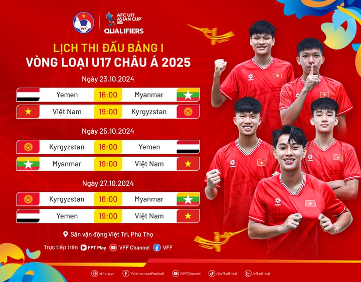 Lịch thi đấu của tuyển U17 Việt Nam.