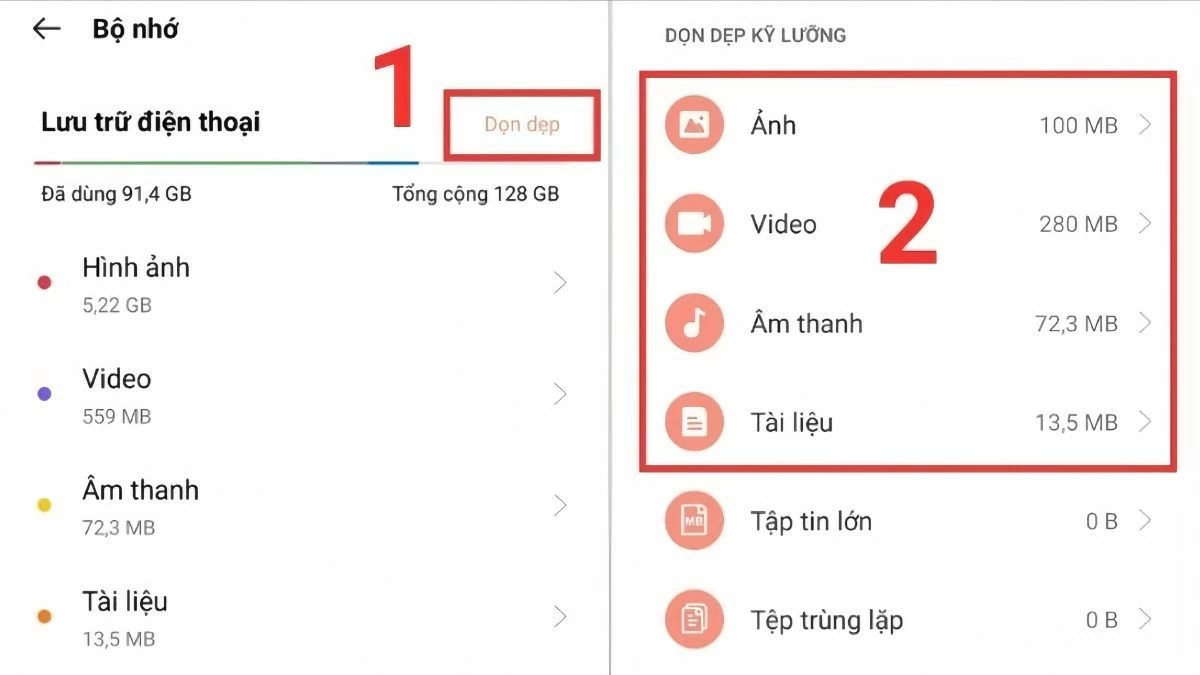 Top 11 cách giải phóng dung lượng cho điện thoại OPPO hiệu quả