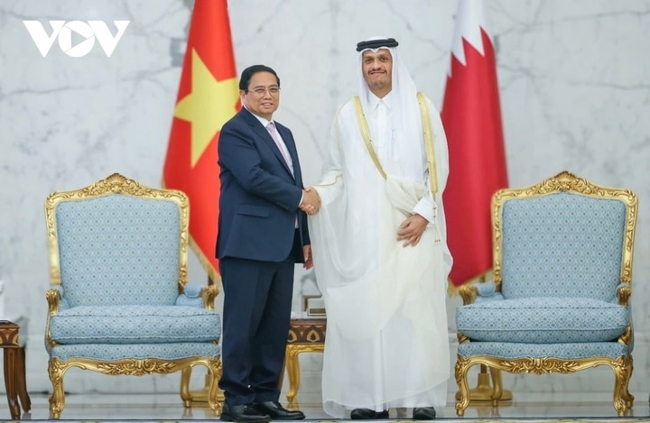 Thủ tướng Phạm Minh Chính hội đàm với Thủ tướng Qatar - 3