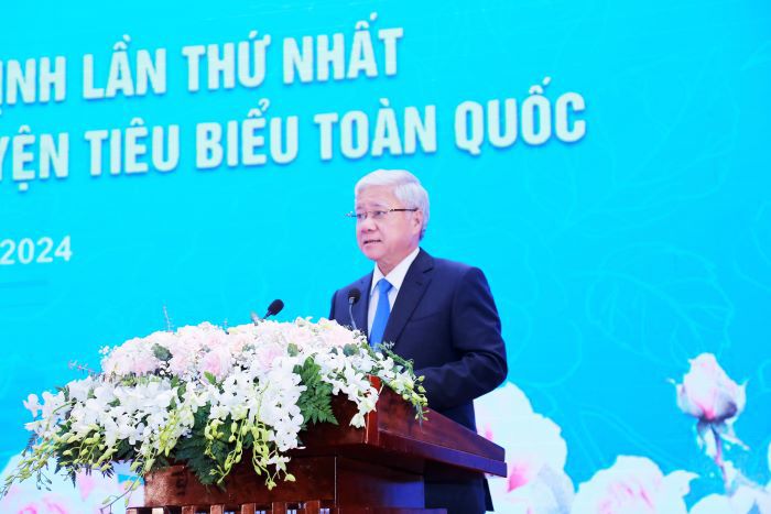 Chủ tịch Ủy ban Trung ương MTTQ Việt Nam Đỗ Văn Chiến phát biểu tại buổi lễ - Ảnh: Hải Yến