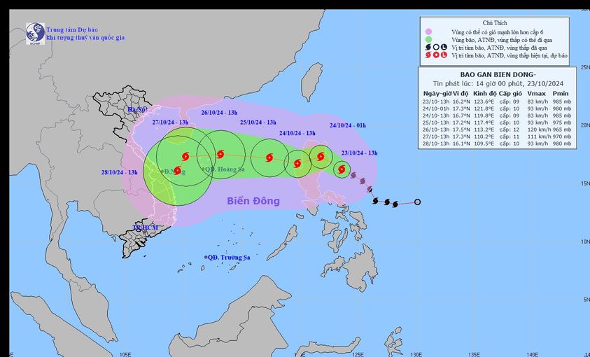 Bão TRAMI di chuyển nhanh theo hướng Tây Tây Bắc, khả năng tiến thẳng vào biển miền Trung - Ảnh 1.